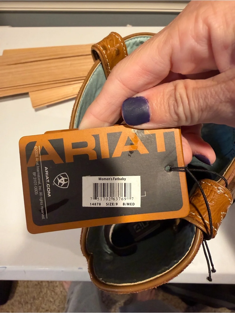 Ariat Fatbaby Tan Ostrich-Texture Pull-On Western Boots brand new with tags